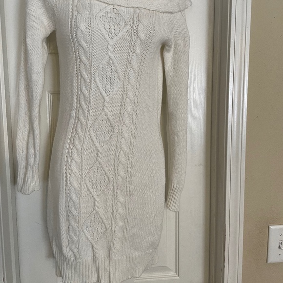 VINTAGE SWEATER DRESS ,JJ Basics, Cable winter white , s.M, - Picture 4 of 7